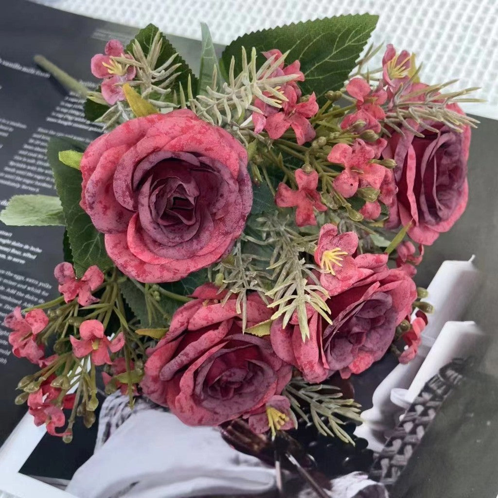 Bouquet bunga BKT 770 SNOLO Mawar Artifisial Dekorasi Hiasan Seserahan Buket Palsu