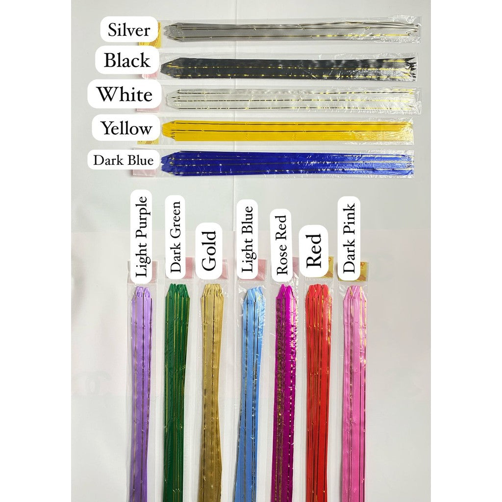 (1pack) Pita Tarik Motif / Pita Serut Motif Garis Lis Emas isi 10pcs Dekorasi