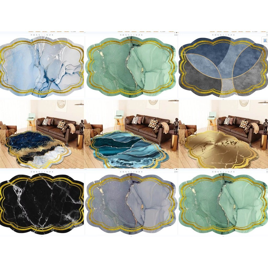 Karpet Lantai Polyester Motif Abstrak Uk 160 x 120cm/Karpet Lantai Modern