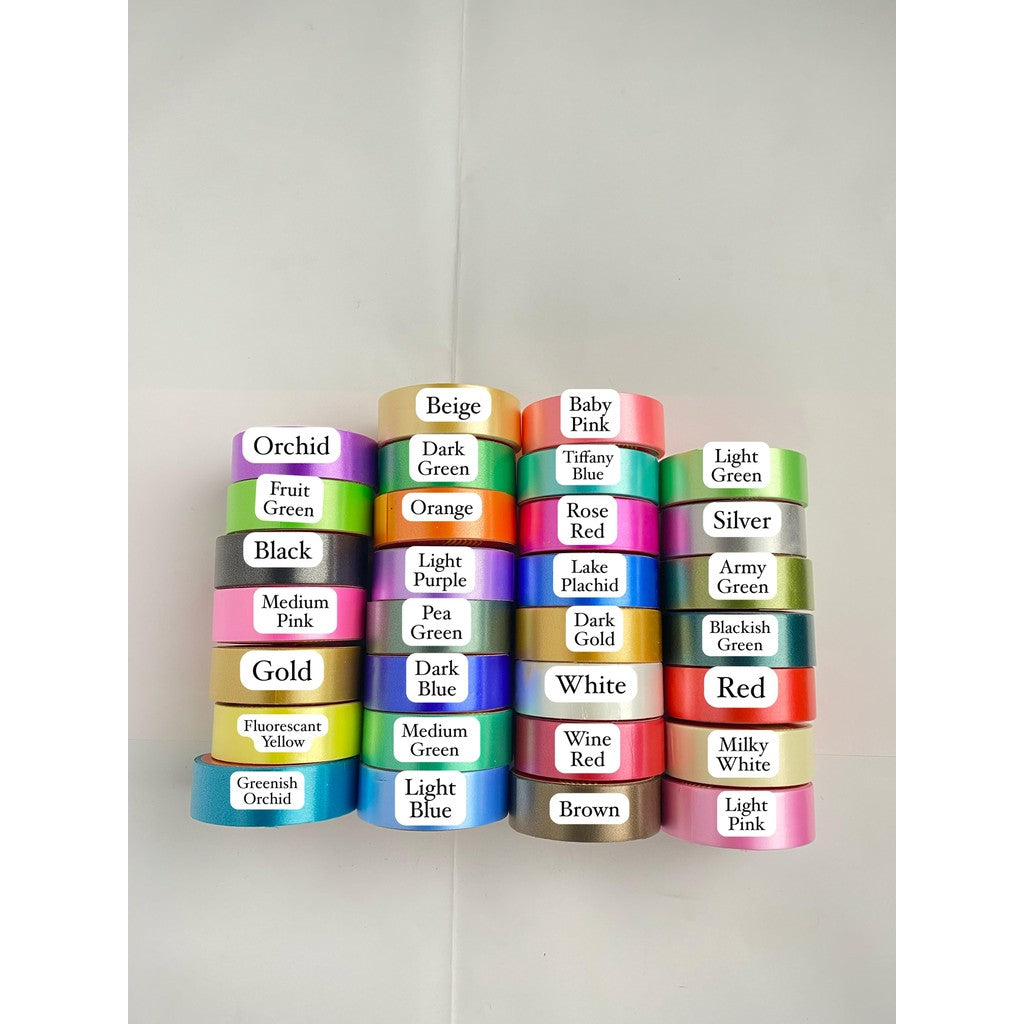Pita Kado Plastik POLOS 2cm / 4cm Pita Jepang Kertas 14 Meter Dekorasi