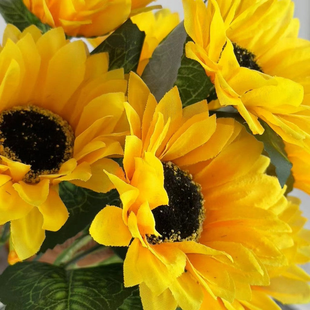 Bouquet bunga SUNFLOWER 7cbg Diameter 9cm Matahari Tangkai Artifisial Dekorasi