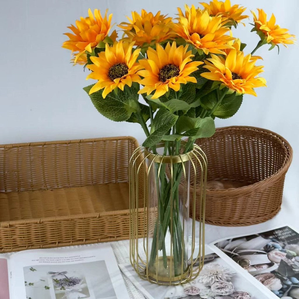 Bouquet bunga SUNFLOWER 1cbg Diameter 12cm Matahari Tangkai Artifisial Dekorasi