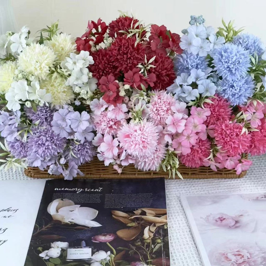 Bouquet bunga BKT 1008 YIYI Bunga Krisan Bola Pompom Artifisial Dekorasi Hiasan Seserahan Buket Palsu