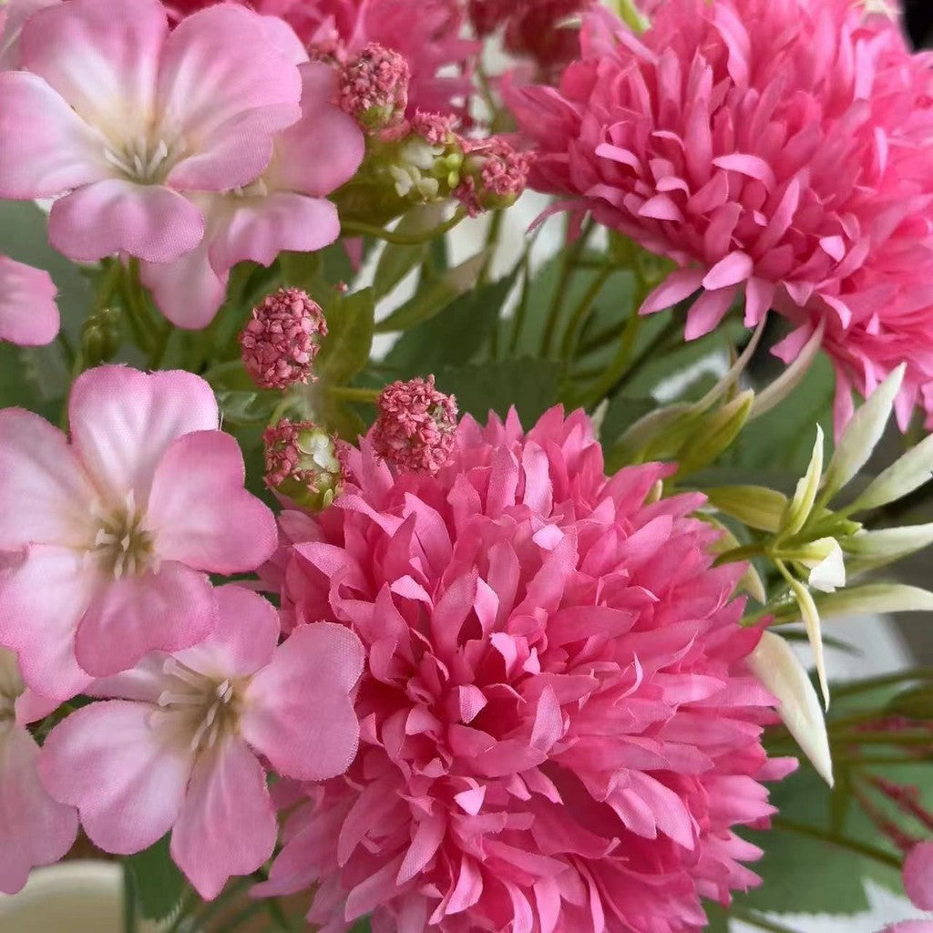 Bouquet bunga BKT 1008 YIYI Bunga Krisan Bola Pompom Artifisial Dekorasi Hiasan Seserahan Buket Palsu