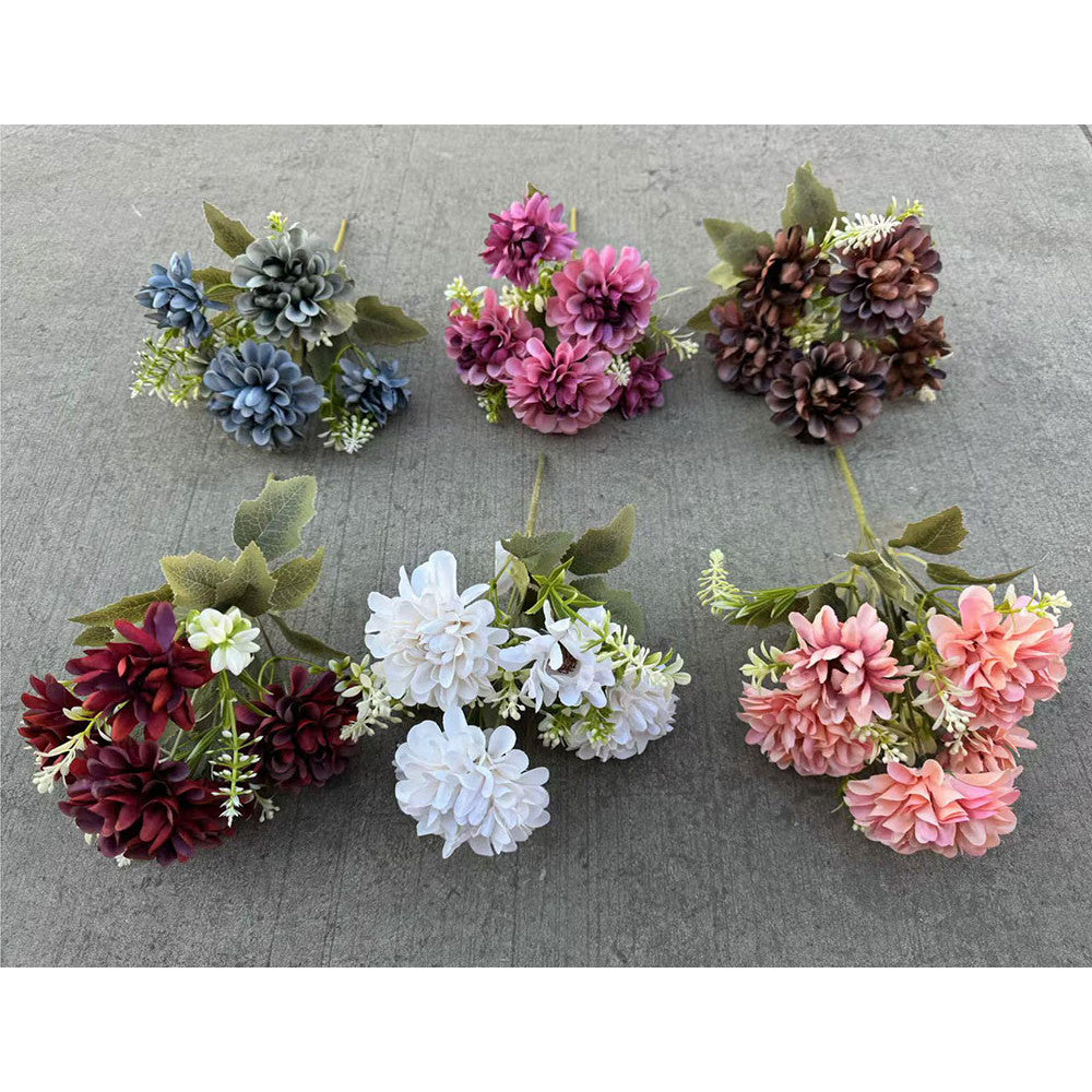 Bouquet bunga P121 BOGO Krisan Bulat Artifisial Dekorasi Hiasan Seserahan Buket Palsu