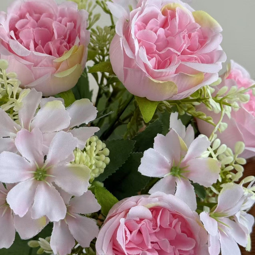 Bouquet bunga BKT 1023 OLEO 7Cbg Bunga MIX PEONY DAN HYDRA Artifisial Dekorasi Hiasan Seserahan Buket Palsu
