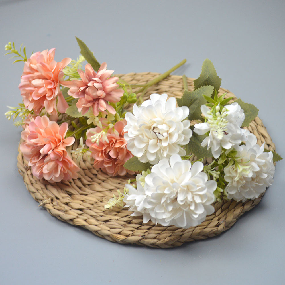 Bouquet bunga P121 BOGO Krisan Bulat Artifisial Dekorasi Hiasan Seserahan Buket Palsu