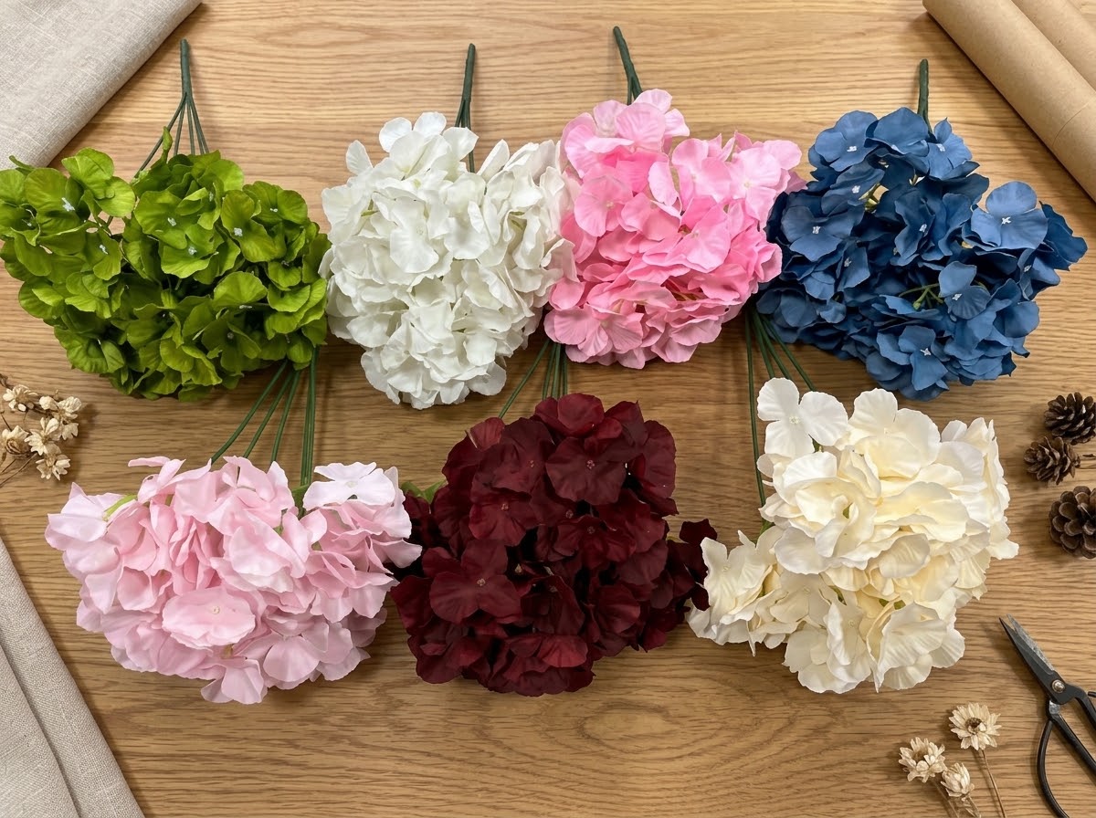 HYDRA X5 52cm Bunga Hydrangeas Bouquet/Bunga Palsu Tanaman Dekorasi Rumah
