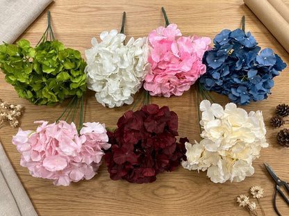 HYDRA X5 52cm Bunga Hydrangeas Bouquet/Bunga Palsu Tanaman Dekorasi Rumah