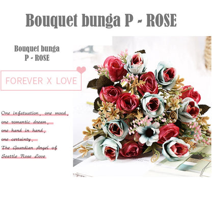 Bouquet bunga P - ROSE Artifisial Dekorasi