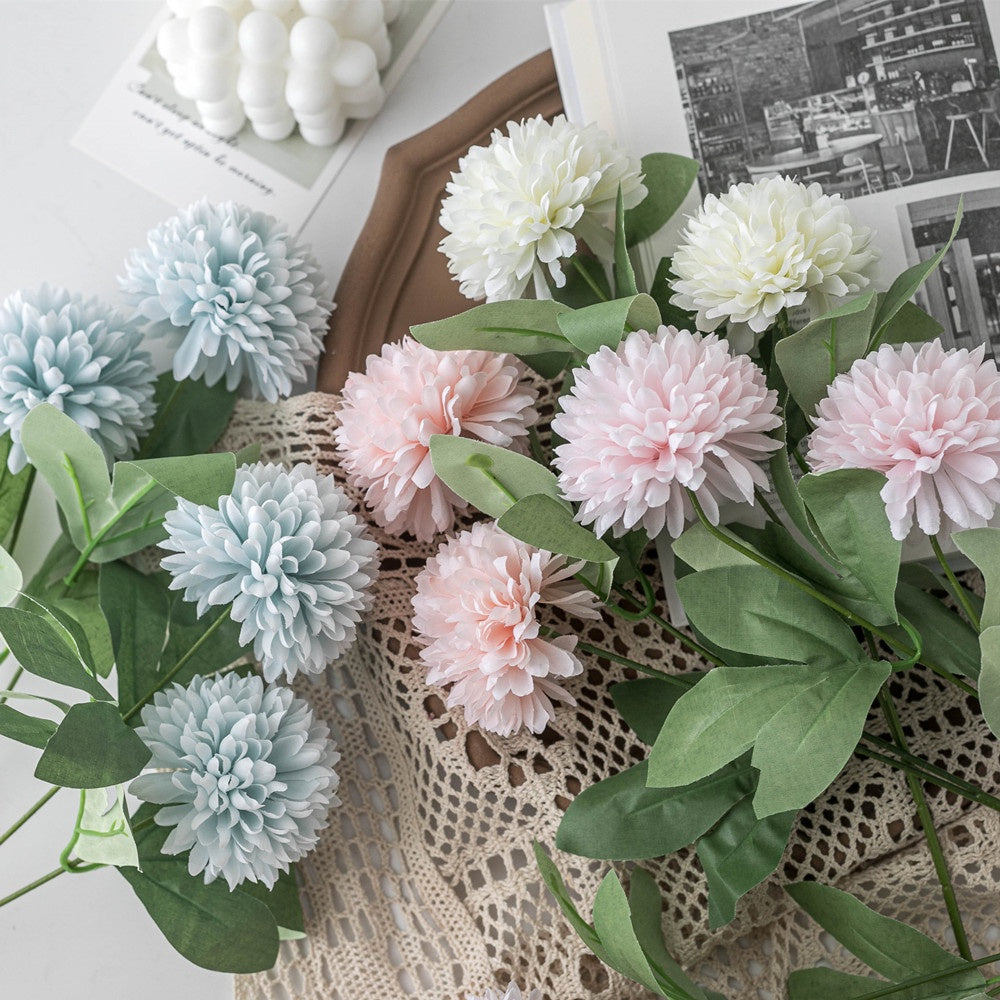 Bouquet bunga 2 HEADS PINGPONG Artifisial Dekorasi