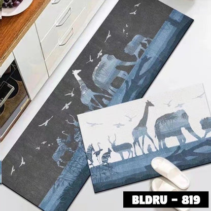 1 SET PREMIUM BLUDRU (40*60 CM & 40*120 CM) KESET DAPUR LEMBUT ANTI SLIP