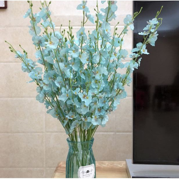 95 cm Bunga Buatan Menari Anggrek Oncidium Phalaenopsis Bunga Palsu Dekorasi Meja Rumah