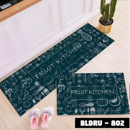 1 SET PREMIUM BLUDRU (40*60 CM & 40*120 CM) KESET DAPUR LEMBUT ANTI SLIP