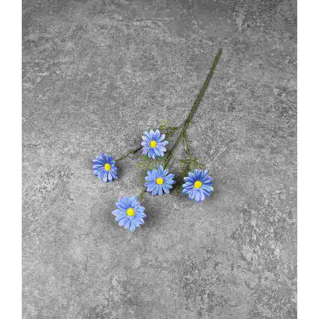 C12 ASTER 50cm Artificial Bunga Matahari Daisy 5 Bunga Palsu Plastik Buatan Imitasi Hias Dekor Buket Bouquet Rumah Pesta/Bunga Hias