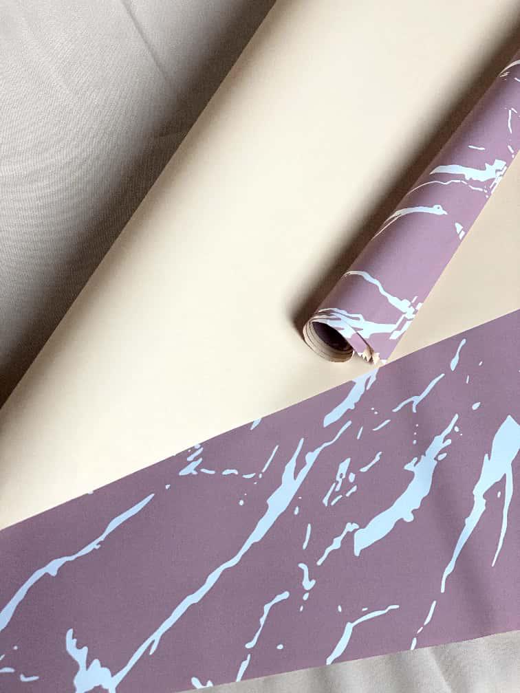 (5 LEMBAR) - FL11 MARBLE Kertas Bunga Paper Buket Motif Garis Abstrak Florist Cellophane