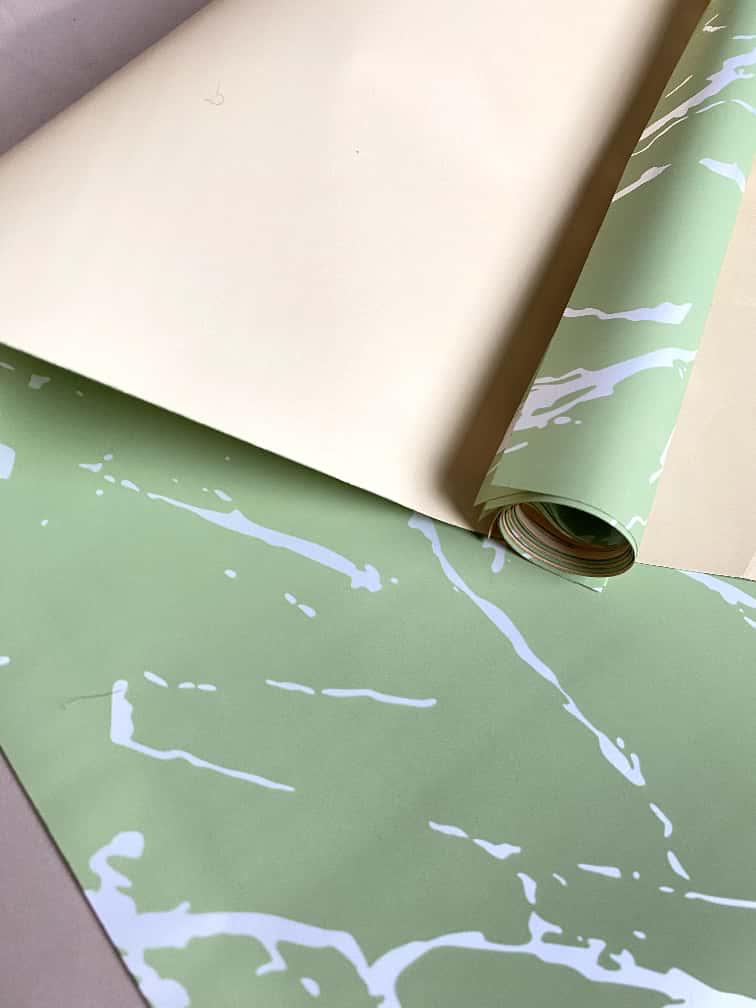 (5 LEMBAR) - FL11 MARBLE Kertas Bunga Paper Buket Motif Garis Abstrak Florist Cellophane