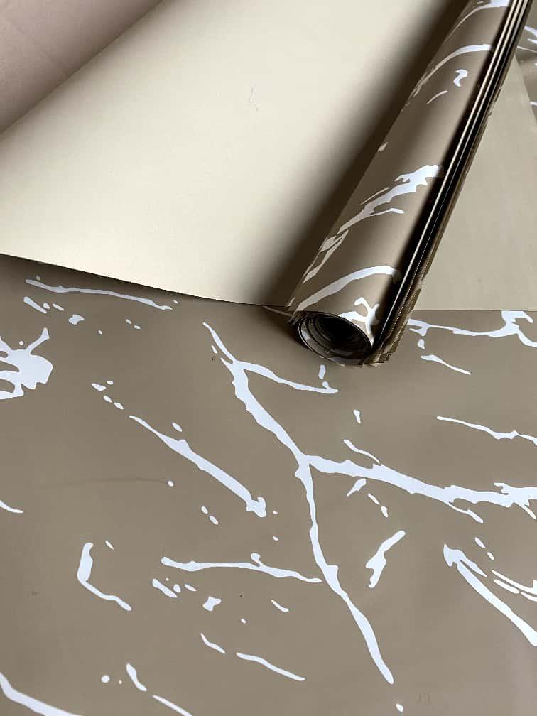 (5 LEMBAR) - FL11 MARBLE Kertas Bunga Paper Buket Motif Garis Abstrak Florist Cellophane