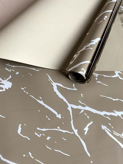 (5 LEMBAR) - FL11 MARBLE Kertas Bunga Paper Buket Motif Garis Abstrak Florist Cellophane