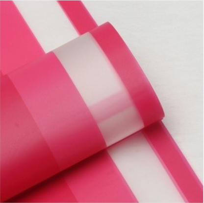 (5 LEMBAR) - FL25 DOUBLE LIS Kertas Bunga Paper Buket Motif Frame List Transparan Florist Cellophane