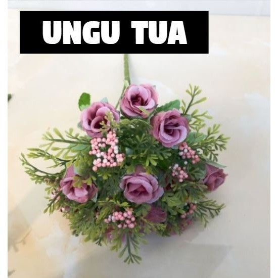 Bouquet bunga Pomegranate Rose Artifisial Dekorasi