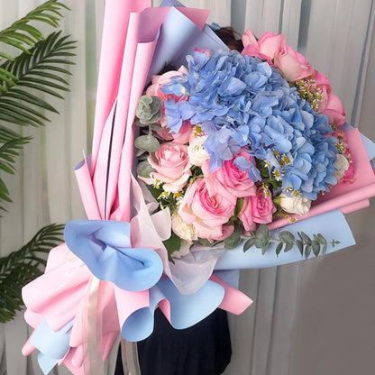 (5 LEMBAR) - FL3 BIGDOU Kertas Bunga Buket Dua Warna Bi Color/Kertas Buket Bunga Florist Cellophane