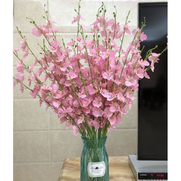 95 cm Bunga Buatan Menari Anggrek Oncidium Phalaenopsis Bunga Palsu Dekorasi Meja Rumah