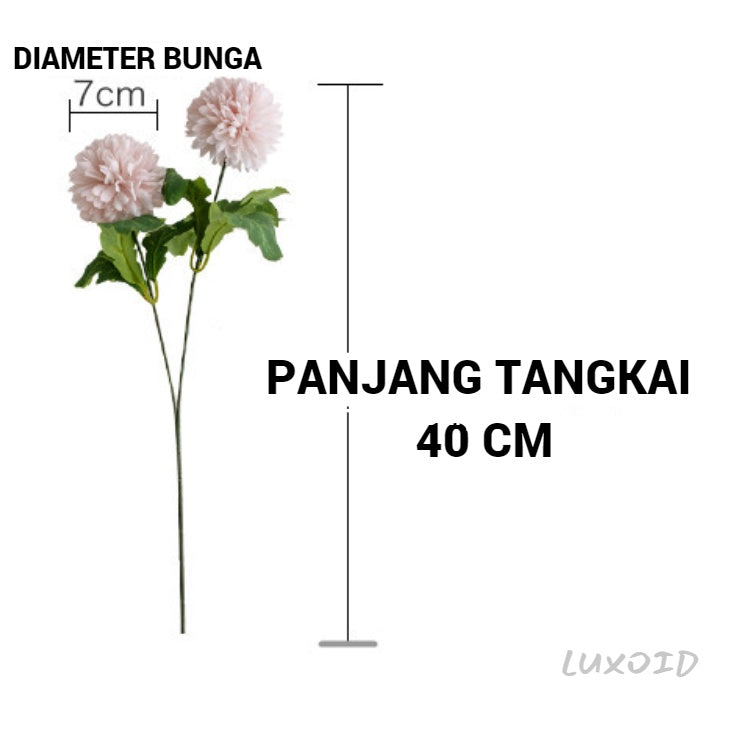 Bouquet bunga 2 HEADS PINGPONG Artifisial Dekorasi