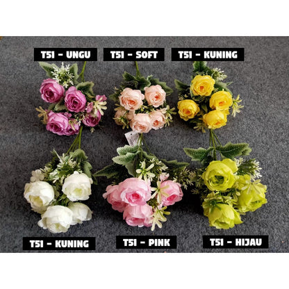 Bouquet bunga T51 5CBG Artifisial Dekorasi
