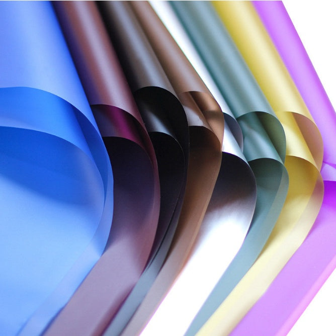 (5 LEMBAR) - FL2 SOLID Kertas Bunga Buket Warna Polos/Kertas Buket Bunga Florist Cellophane