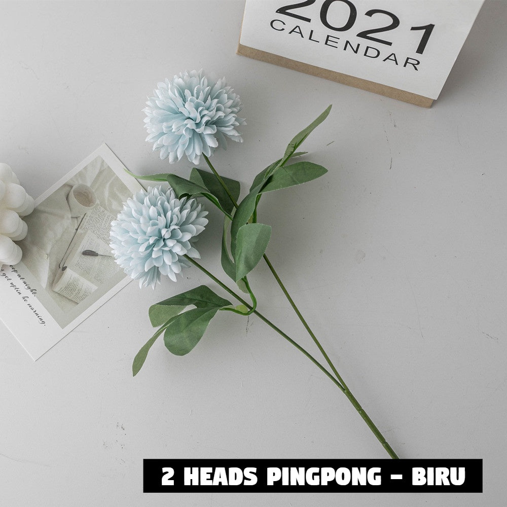 Bouquet bunga 2 HEADS PINGPONG Artifisial Dekorasi