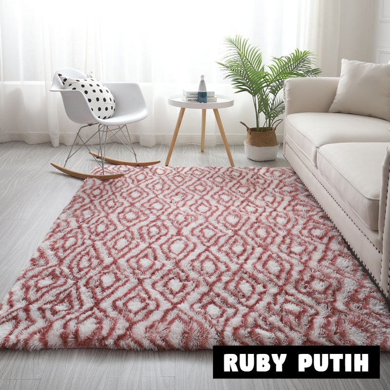 KARPET JUMBO BULU MOTIF TERBARU ANTI SLIP 200*200 CM BESAR