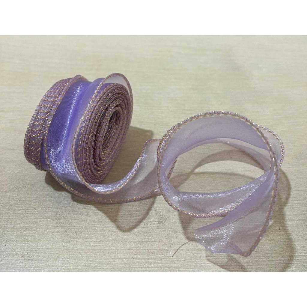 PTA6 LISEMAS Pita Hazy Lis Warna Emas Korea / Pita Colorful / Pita Kado Bunga Cantik Glossy Warna Warni No Cangkang