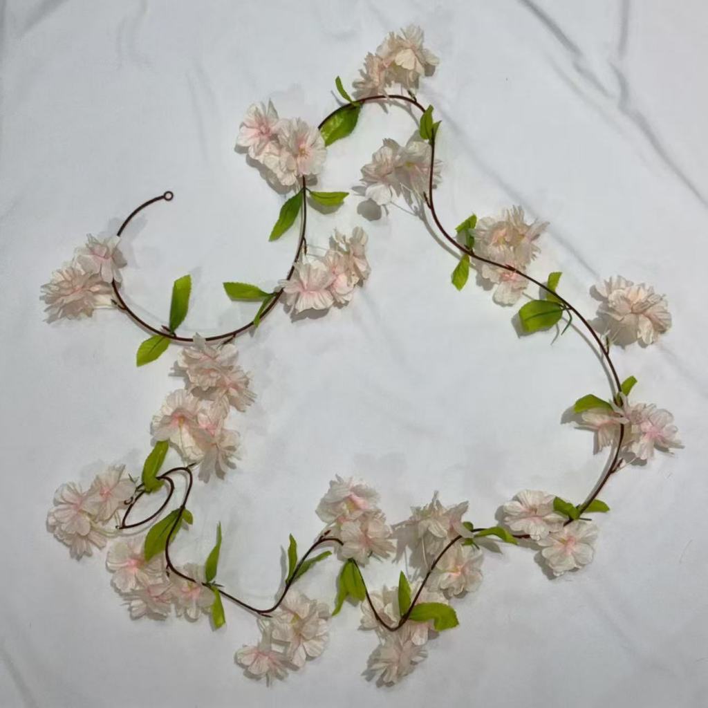 RBC05 17HD / 16Daun Sakura Cherry Blossom 2.1M Bunga Hias Rambat Plastik Dekorasi Dinding Rumah Acara Pernikahan Artificial