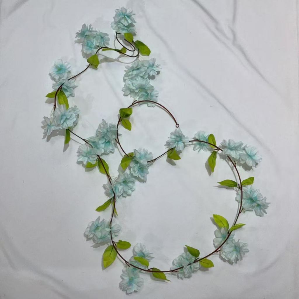 RBC05 17HD / 16Daun Sakura Cherry Blossom 2.1M Bunga Hias Rambat Plastik Dekorasi Dinding Rumah Acara Pernikahan Artificial