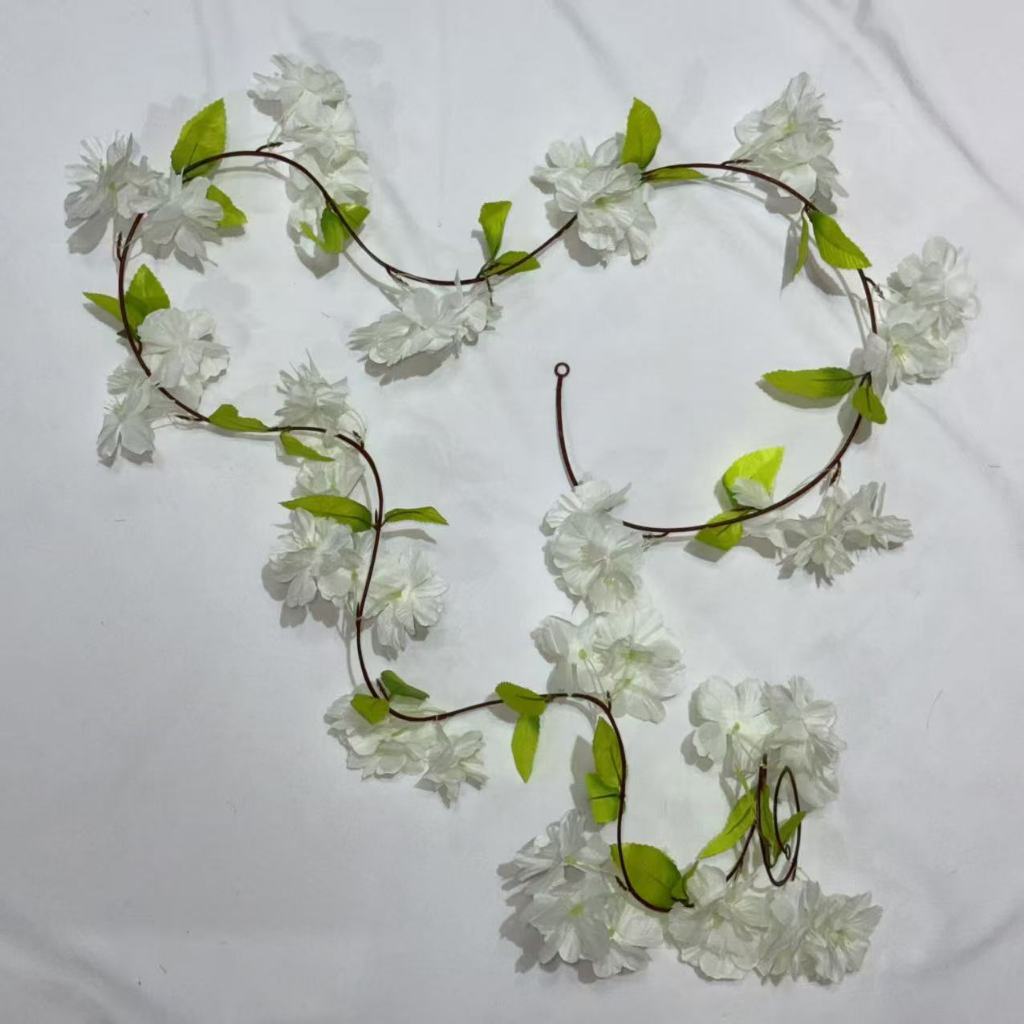 RBC05 17HD / 16Daun Sakura Cherry Blossom 2.1M Bunga Hias Rambat Plastik Dekorasi Dinding Rumah Acara Pernikahan Artificial