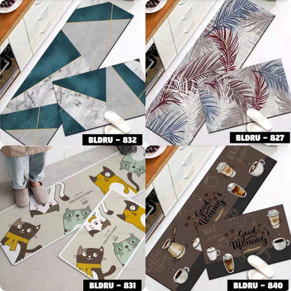 1 SET PREMIUM BLUDRU (40*60 CM & 40*120 CM) KESET DAPUR LEMBUT ANTI SLIP