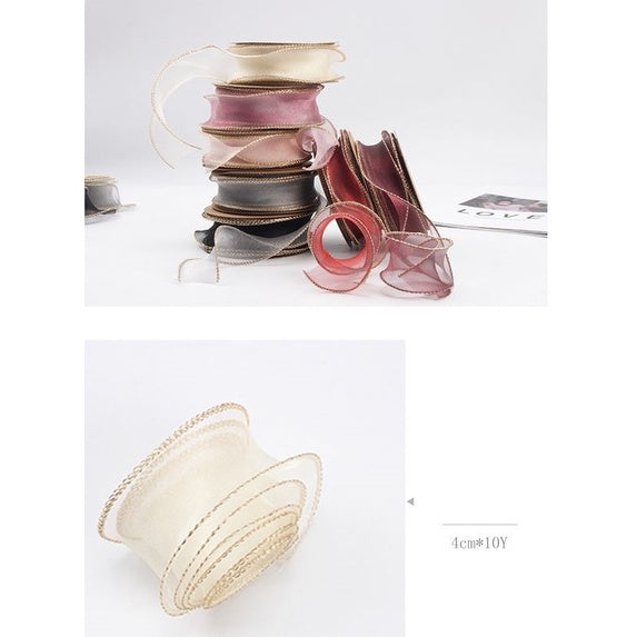 PTA3 CFN Pita Chiffon Polos Roll Lebar 4cm/Pita Kado 4cm/Pita Dekorasi Buket