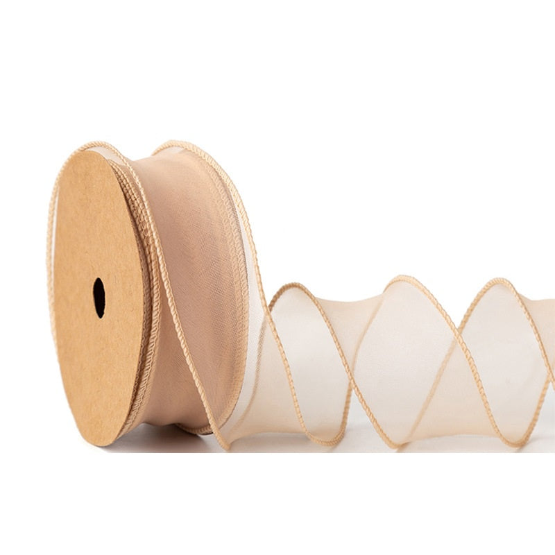 PTA3 CFN Pita Chiffon Polos Roll Lebar 4cm/Pita Kado 4cm/Pita Dekorasi Buket