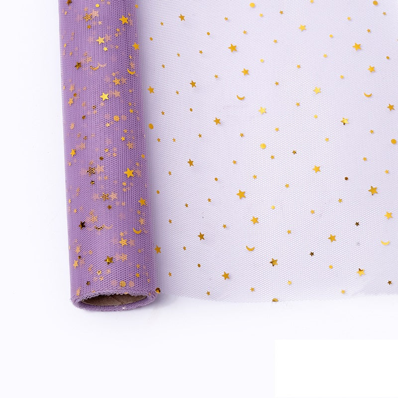 MS2 STAR Kertas Buket Jaring Roll Motif Bintang Bulan/Flower Wrapping Paper