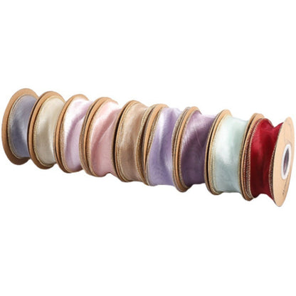 PTA2 CFMS Pita Chiffon Lis Emas Roll Lebar 4cm/Pita Kado 4cm/Pita Dekorasi Buket