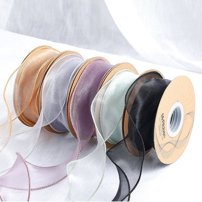 PTA3 CFN Pita Chiffon Polos Roll Lebar 4cm/Pita Kado 4cm/Pita Dekorasi Buket