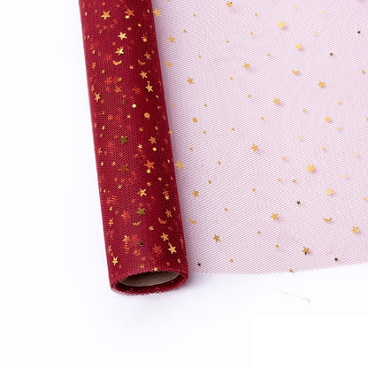 MS2 STAR Kertas Buket Jaring Roll Motif Bintang Bulan/Flower Wrapping Paper