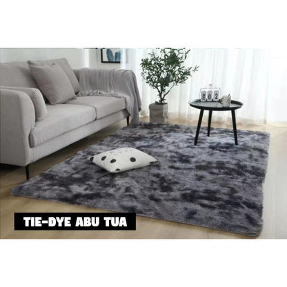 160x200/ 200x200 Karpet bulu Ombre lembut tebal bulu 4cm karpet lantai