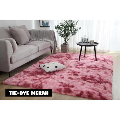 160x200/ 200x200 Karpet bulu Ombre lembut tebal bulu 4cm karpet lantai