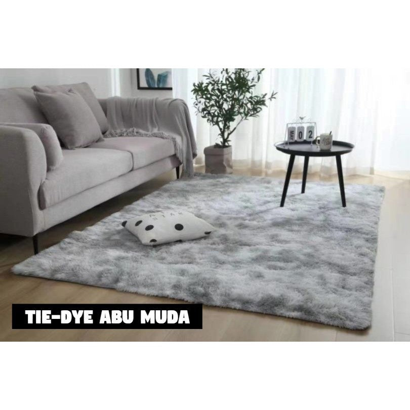 160x200/ 200x200 Karpet bulu Ombre lembut tebal bulu 4cm karpet lantai
