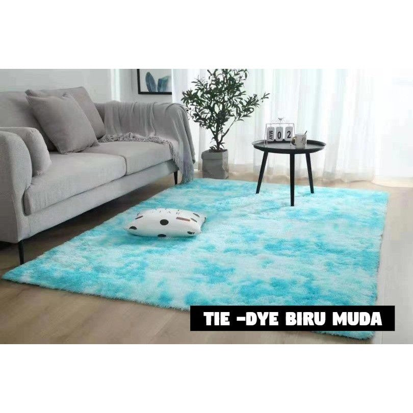 160x200/ 200x200 Karpet bulu Ombre lembut tebal bulu 4cm karpet lantai