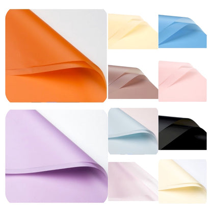 (5 LEMBAR) - FL2 SOLID Kertas Bunga Buket Warna Polos/Kertas Buket Bunga Florist Cellophane