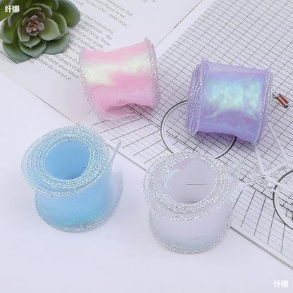 PTA5 HOLOGRAM Pita Korea / Pita Colorful / Pita Kado Bunga Cantik Glossy Warna Warni No Cangkang
