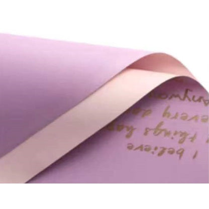 (5 LEMBAR) - FL15 BELIEVE Kertas Bunga Paper Buket Motif Tulisan Text Florist Cellophane